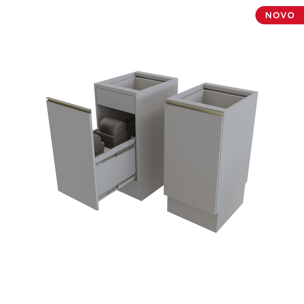 Balcão 40cm c/lixeira e gaveta int.